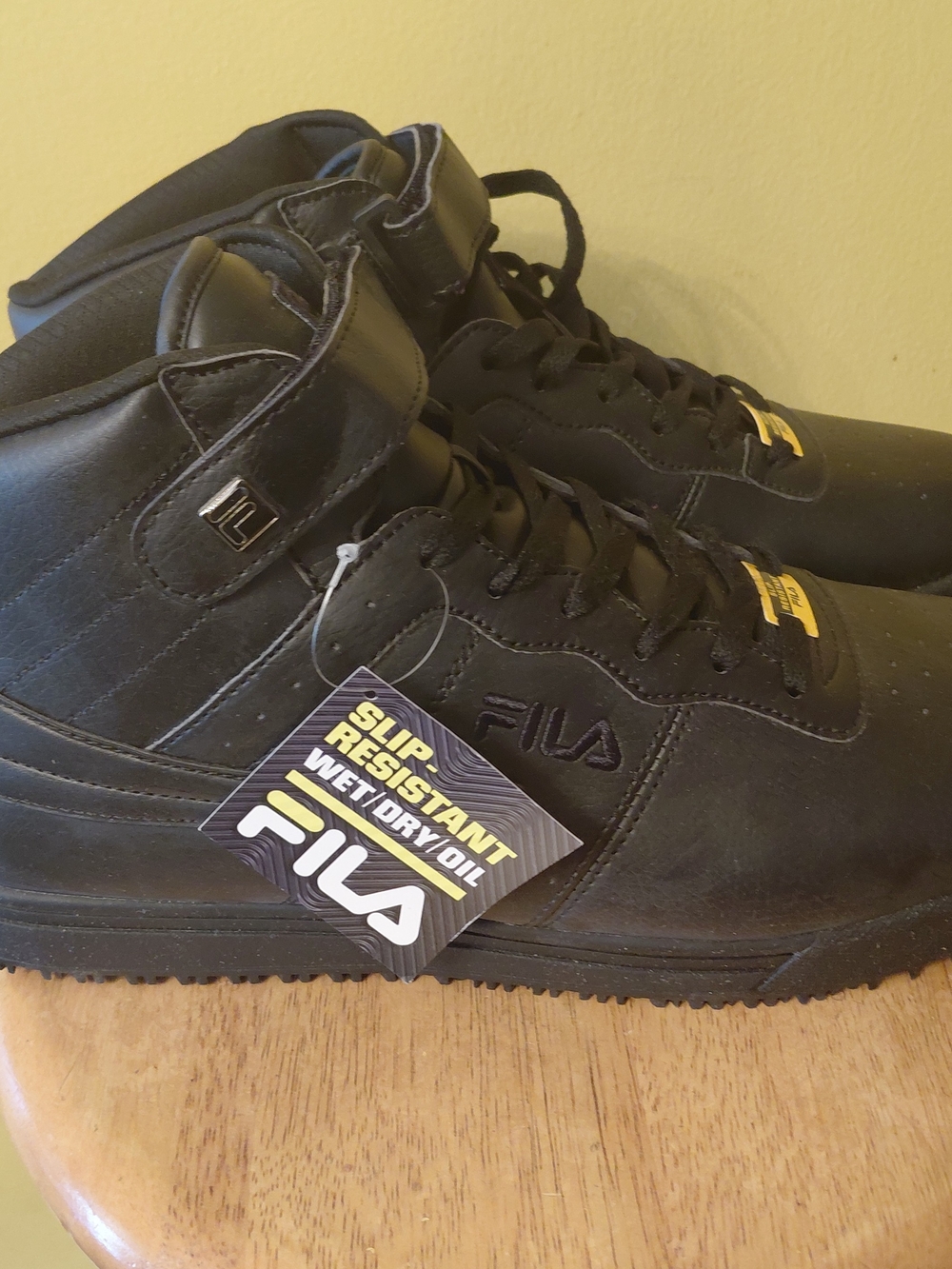 Fila Men's Black High-Top Slip-Resistant Work Boots